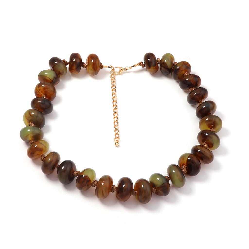Fashion Personality Macaron Color Beaded Necklace Ins Wind Spring and Summer Holiday Atmosphere Women's Necklace