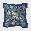 "New European and American Jungle Floral Bird Print 130cm Silk Twill Satin Square Scarf Shawl"