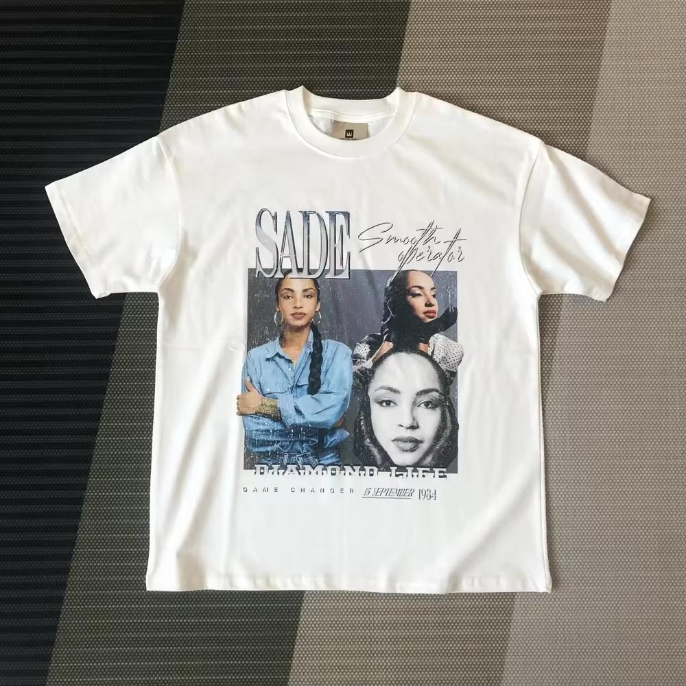 SADE Y2K Retro Harajuku Street Style Oversized Fashion Casual Retro Y2K T-shirt Men Women Short Sleeve Crew Neck Tee Unisex