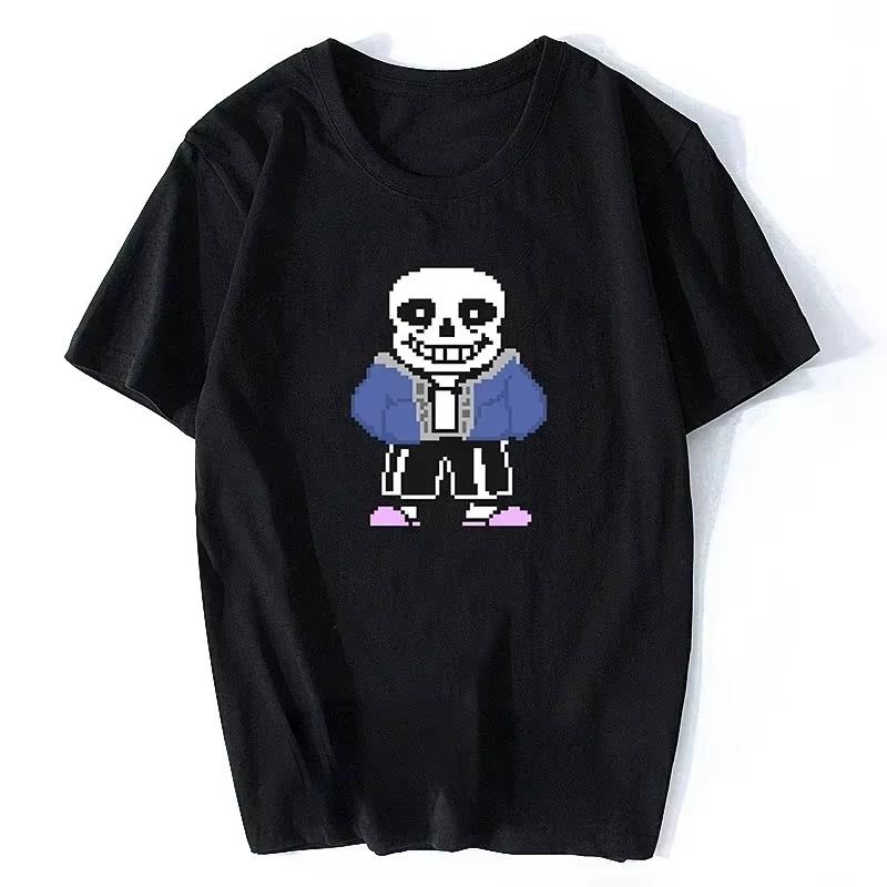 Undertale Oversize'owa Koszulka Unisex Streetwear Bawełniana Nowa Retro Krótki Rękaw Koszulka z Nadrukiem Graficznym Unisex Unisex Rękawy Klasyczna Koszulka