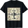 Vintage P51 Warplane Assembly Parts Blueprint TShirt Short Sleeve Casual 100 Cotton Shirt