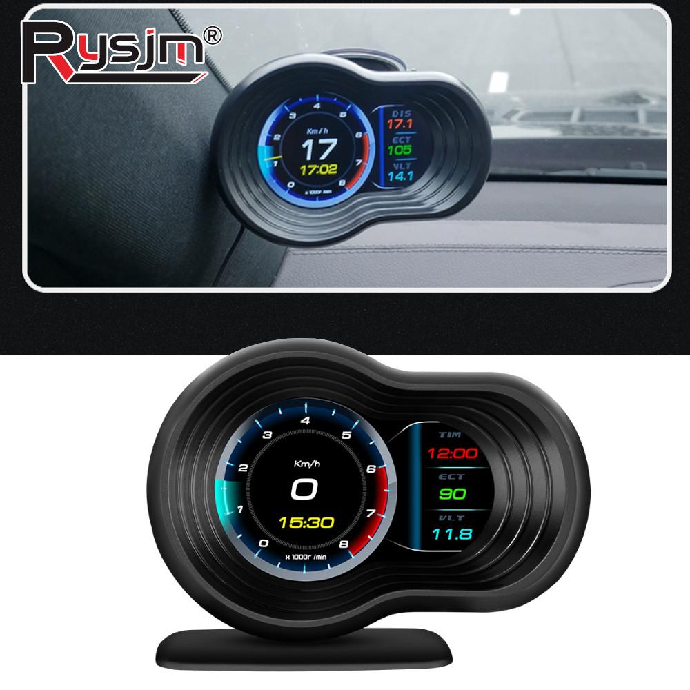 F9 OBD OBD2 Car HUD F9 OBD Head Up Display Smart Digital Speedometer On-board Computer Gauge Temperature Engine RPM Alarm