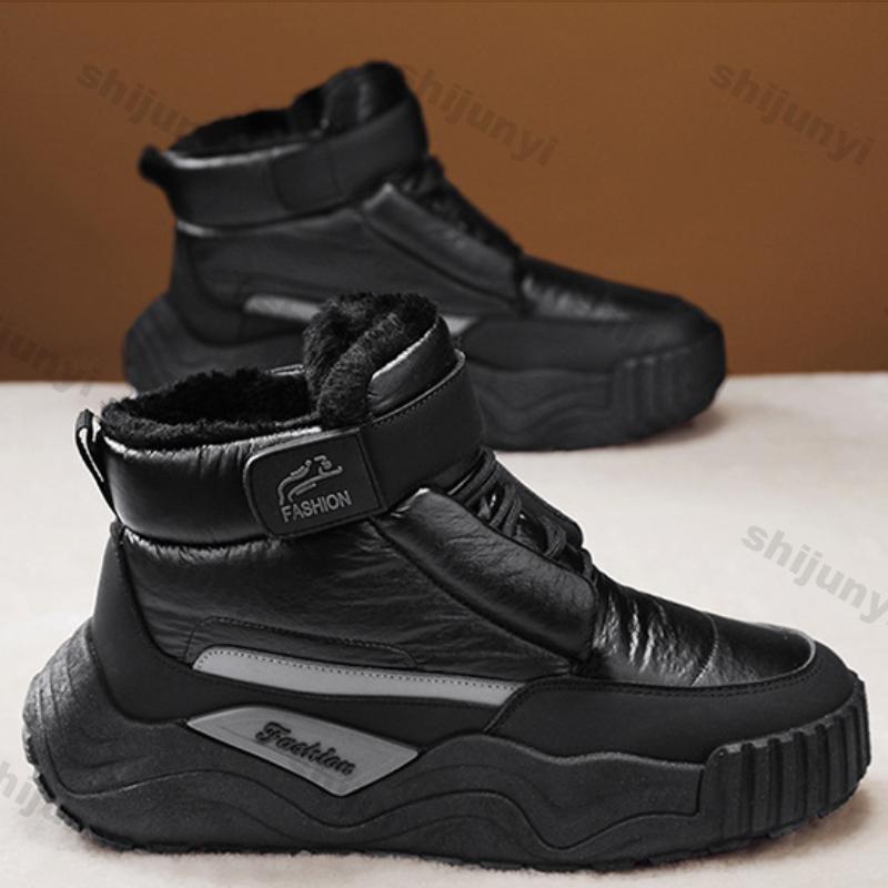 Fashion Men's Ankle Snow Boots Winter New Plus Velvet Thick Warm Cotton Shoes Man Warm Thick Non-Slip Casual Windproof Outdoor Snow Boot