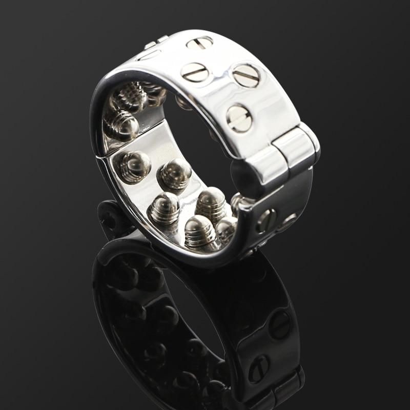 Round Spike Metal  Ring Scrotum Pendant Male  Chastity Device  Rings