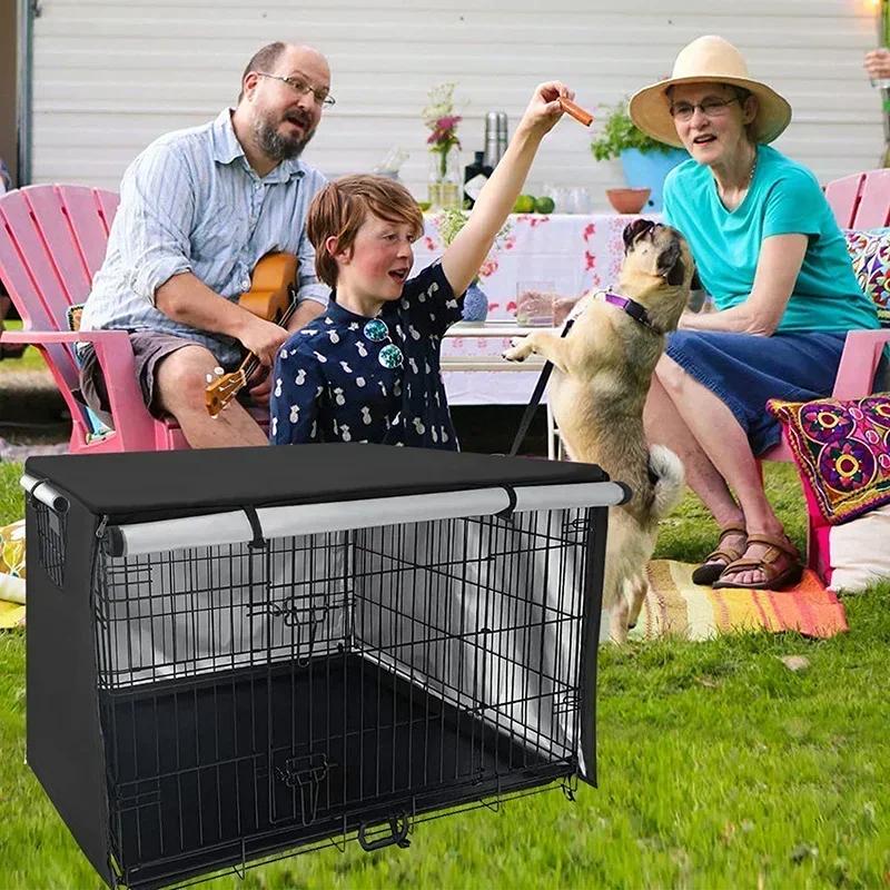 Zusammenklappbare Hundekäfigabdeckung Wasserdichte Haustierkäfigabdeckung Oxford-Gewebe Outdoor-Hundezelt Papagei Regenfestes Zubehör Haustierbedarf