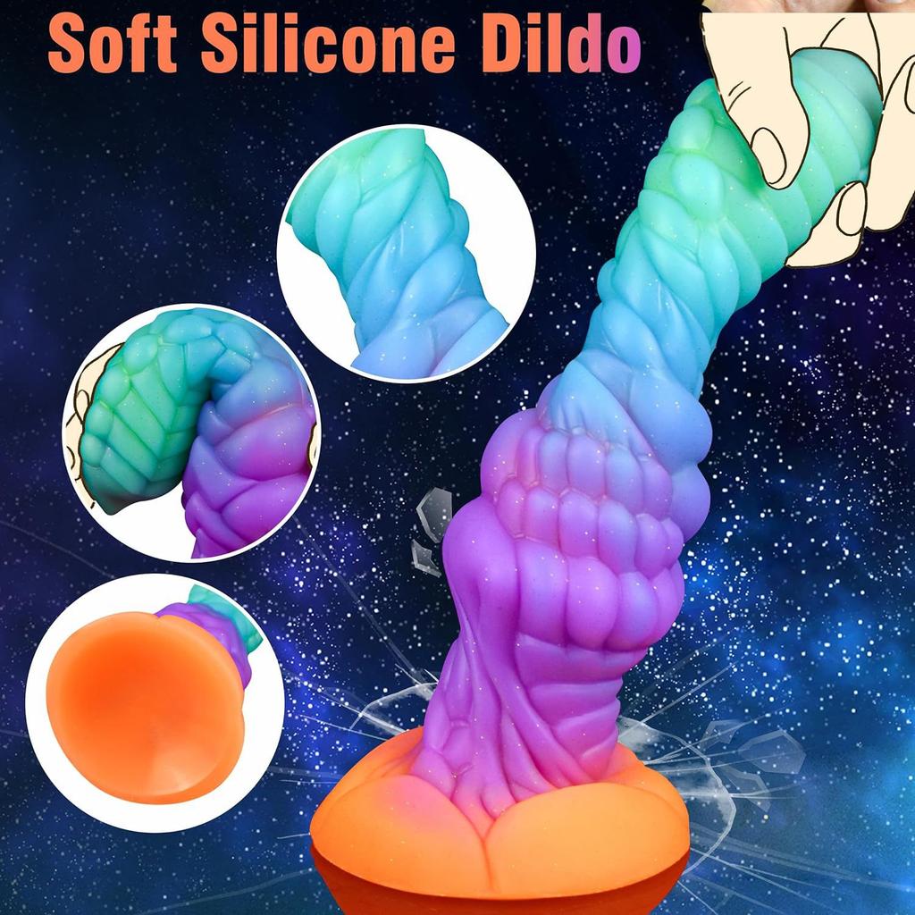 Luminous Kaleidoscope Liquid Silicone Strong Suction Cup Anal Plug Posterior Expansion Masturbator Sex Toy
