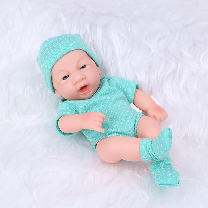 

Rebirth Doll Vinyl Doll Baby Pacifying Toy Vinyl Doll Baby Soft Vinyl Doll Toy 20cm зелений
