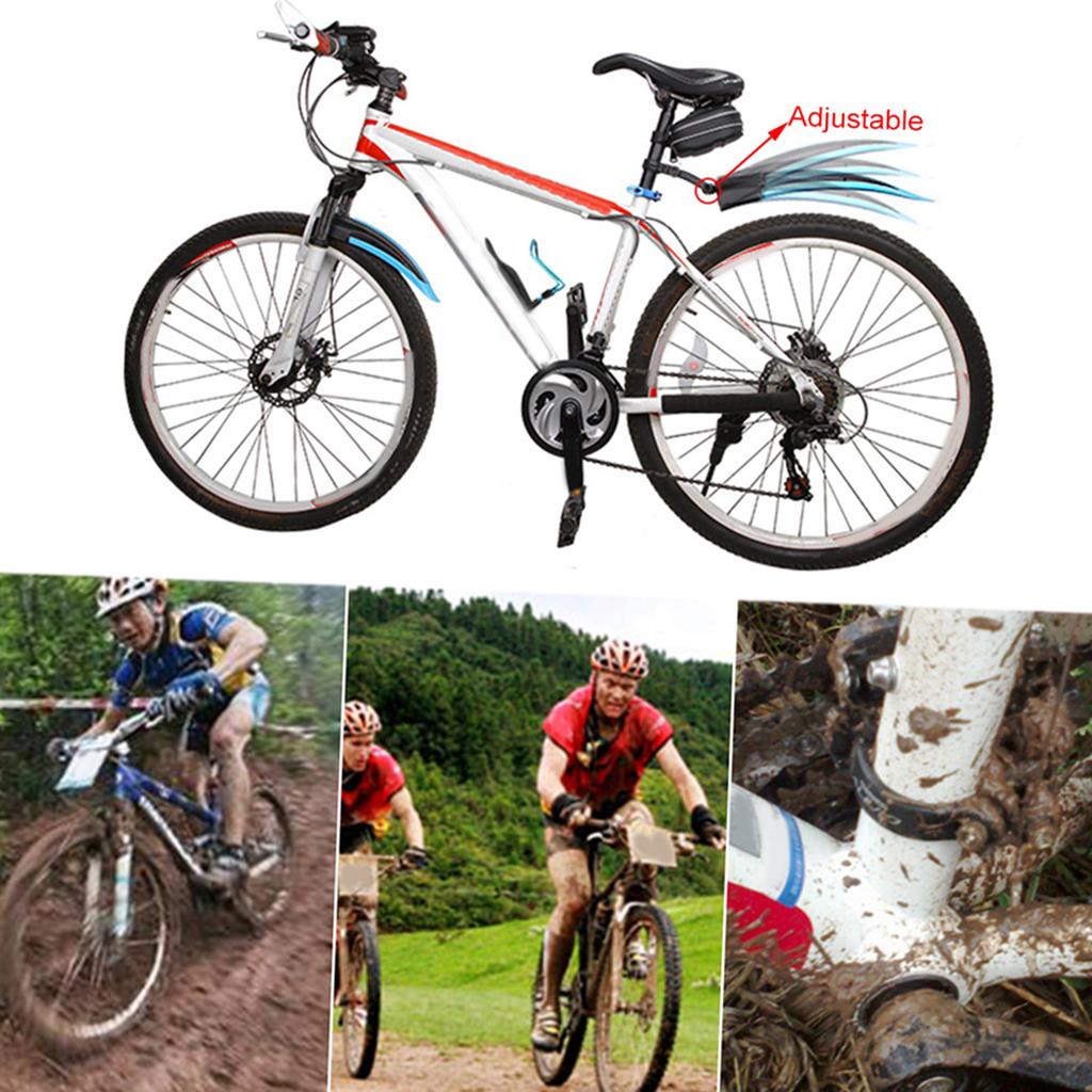 Adjustable Road Mountain Bike Bicycle Cycle Tire Front Rear Mud Guards Mudguard Fenders Set