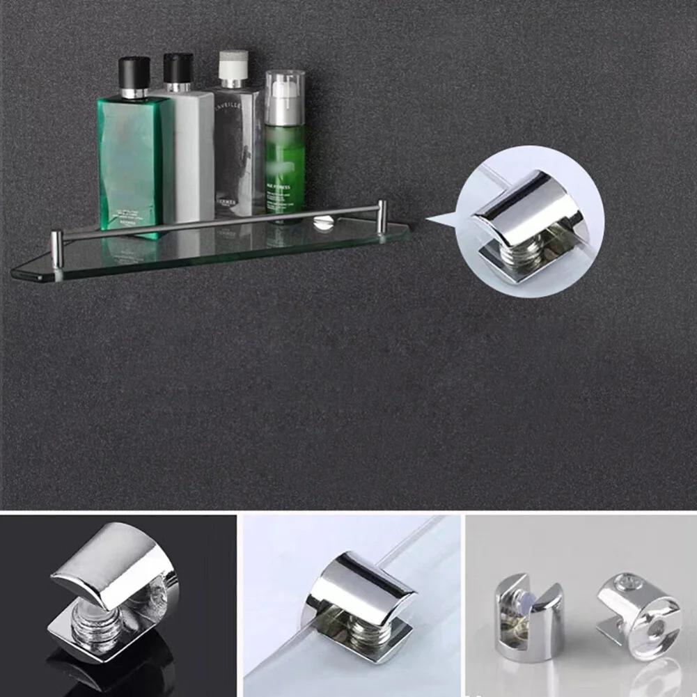 Functional Decor Solution Glass Shelf Support Zinc Alloy Clamp Glass Clamp For Shelves Versatile Fit For 6-8mm Glass