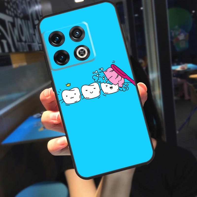 Cartoon Dentist Dental Crowned Teeth Funda For OnePlus 10T 8T 9RT 12 13 13R 11 9 10 Pro OnePlus Nord 4 CE 2 3 Lite N20 N30 Case