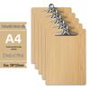 Set di 5 Cartelline A4 con Portapenne, Blocco da Scrittura A5, Cartellina in Legno A3 e Porta Menu