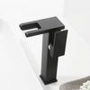 Luxury LED Black Basin Faucet Tall And Short Tap Bathroom Single Handle Cold and Hot Water Flow Produces Electricity
