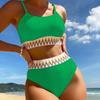 High Waist Bikini Set With Polyester Material For Water Sports And Beach Wear Women