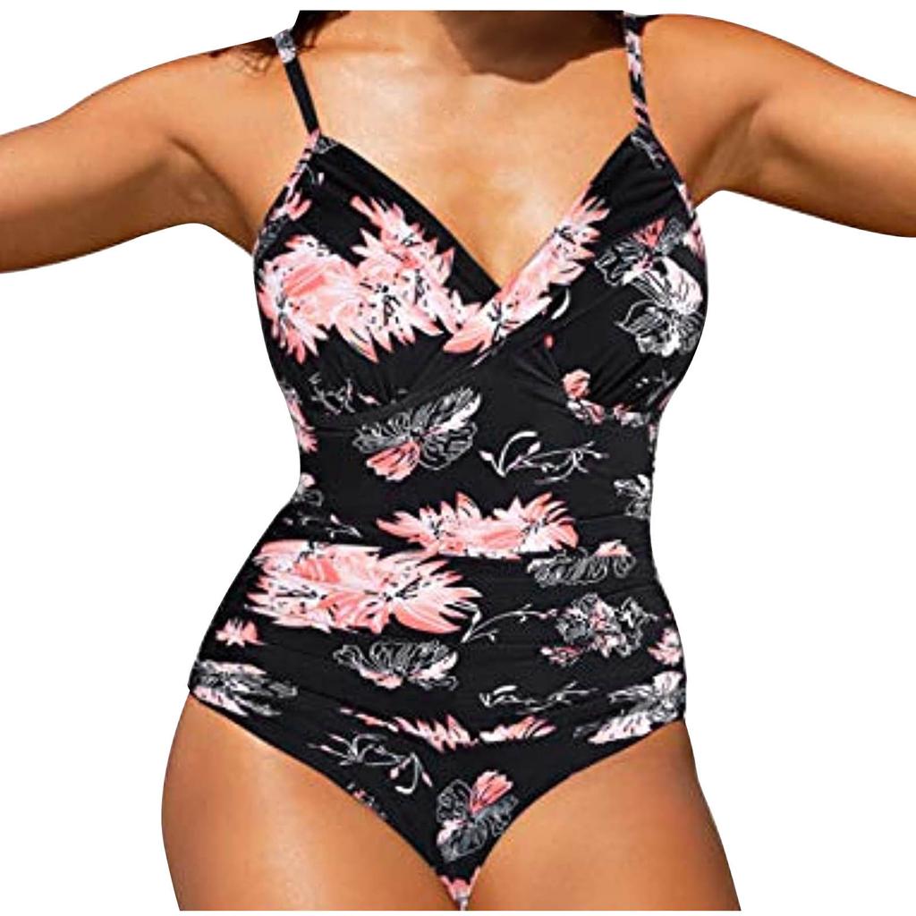 Kobiety seksowny jednolity z miseczką na piersi bez fiszbin Bikini Deep V jednoczęściowy strój kąpielowy