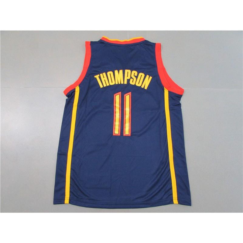 Camisa de Basquete Bordada Golden State Warriors Klay Thompson 11 Masculina Roupa para Fãs de Esportes