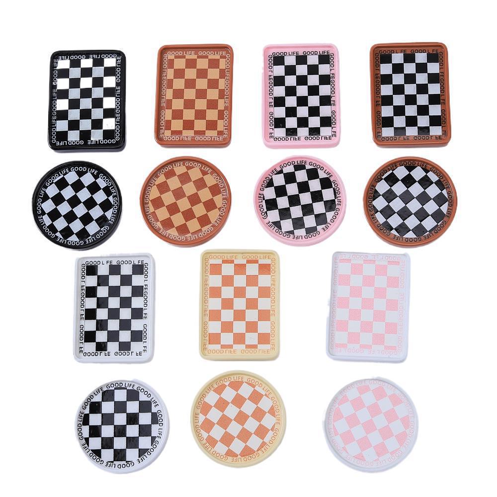 Kolorowa Kreskówkowa Szachownica Żywiczna Spinka do Włosów i Akcesoria Magnetyczne