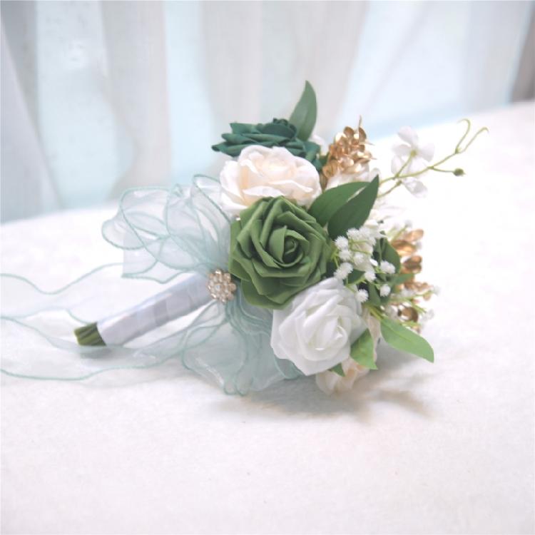Decoration Wedding Bouquet Artificial Flowers Bride Handmade Durability Bouquet for Wedding Party Home Table Decoration