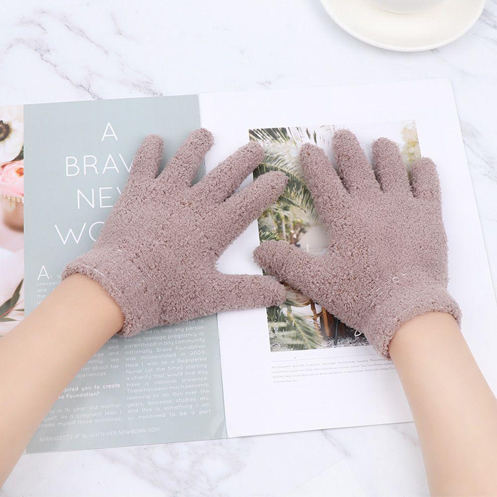 Hot Sale Winter Baby Lovely Soft Warm Kids Gloves Coral Plush Mittens Candy Color Full Fingers