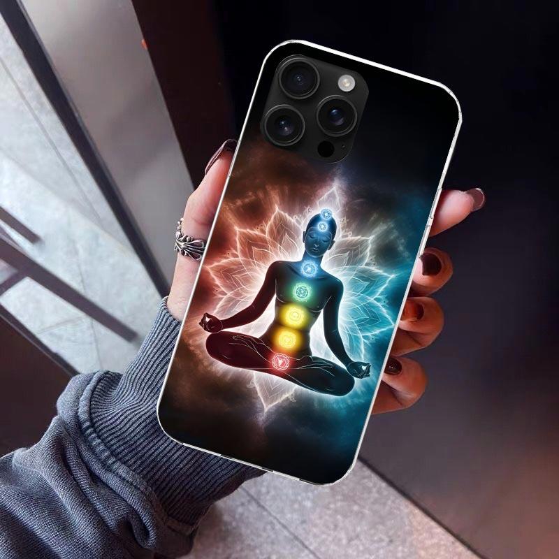 Yoga Chakra Spiritual Energy Universe Phone Case For iPhone 17 Air 16 15 Pro Max 14 Plus 13 Mini 12 11 Cover 7 8 SE Silicone She