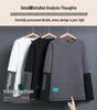 Autumn 2023 Men's Round Neck Sweatshirt - Fake Two-Piece, Versatile, Casual, Handsome Style