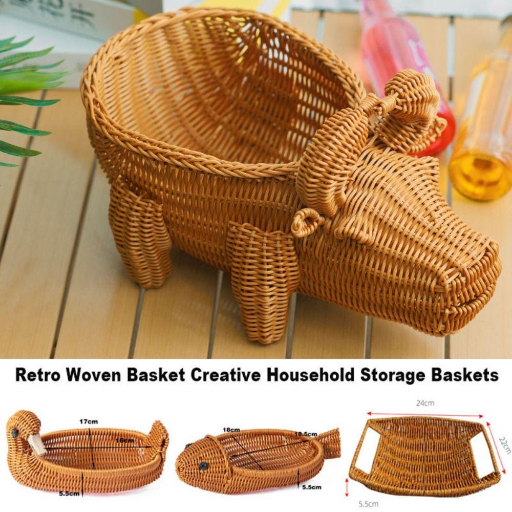 Multistyles Storage Rattan Woven Tea Tray  Restaurant Serving Tabletop Display
