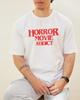Horror Movie Addict Tee Retro Typography TShirt with Faded White Text Print Perfect Gift for Horror Fans Cotton Top