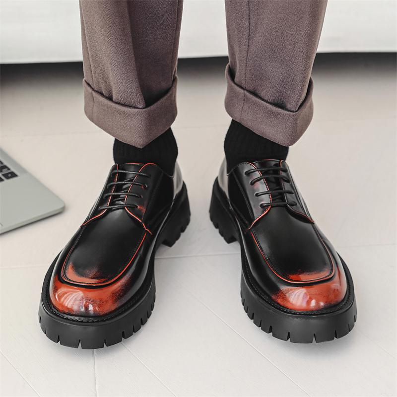 Fashion Derby Thick soled Men's Shoes Classic designer styles Fashion parties or weddings Handsome adult leather shoes 38-46 Hot