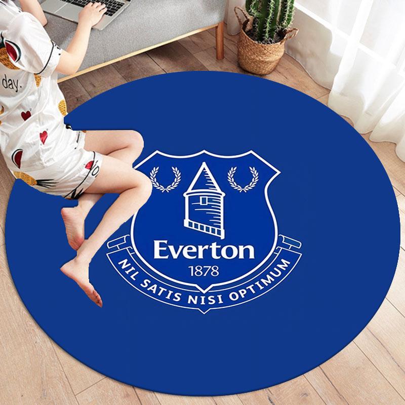 Tappeto Rotondo Everton F.C., Tappeto per Soggiorno Camera da Letto Divano Stanza dei Giochi Decorazione, Tappetino Antiscivolo