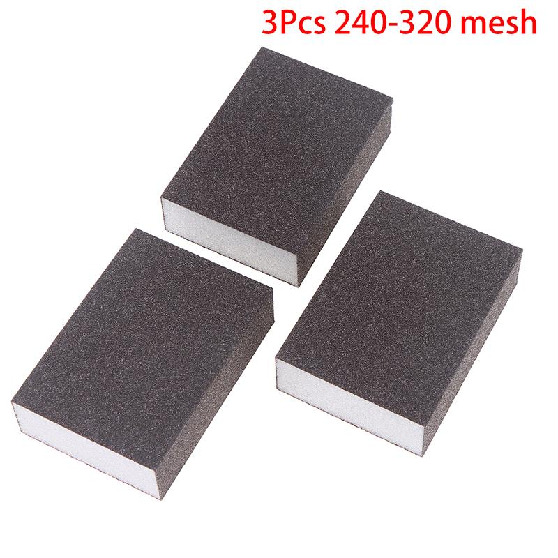3Pcs Polishing Grinding Sponge Pads Manual Sanding Sponge Blocks Reusable Washable For Metal Wood Drywall Glass Polishing