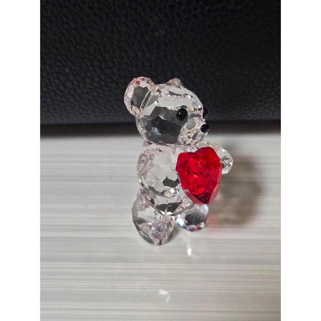 Used Final price reduction!Swarovski crystal bear figurine red heart