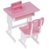 1 Satz Miniatur Puppenhaus Schultisch Stuhl + Stiftebox Rollenspiel Schreibwarenmodell für Puppenzubehör Spielzeug