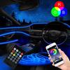 RGB Ambient Lamp Car Interior Light Remote Control Auto Decorative Light Fiber Optic Atmosphere Lamps App Control 6 Meter
