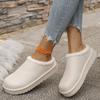 Fashion Ladies Shoes 2025 New Closed Toe Women's Slippers Fashion Outdoor Casual Winter Plus Velvet Keep Warm Comfortable Flat Slippers