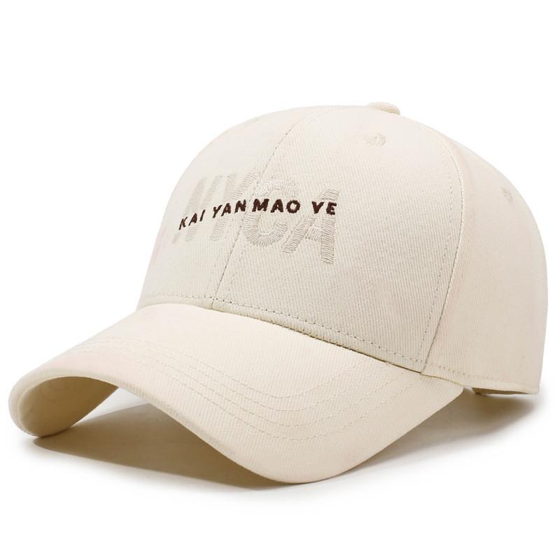 Cotton Baseball Cap With Embroidered Letters For Casual Sun Protection And Sunshade