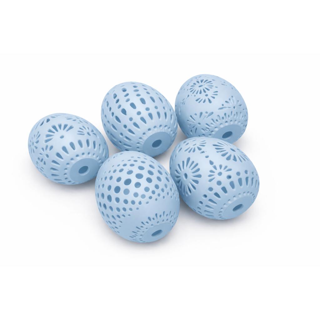 Set of 5 Blue Openwork Easter Eggs, Spring Decoration