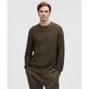Textured Knit Crewneck Sweater Olive Brown