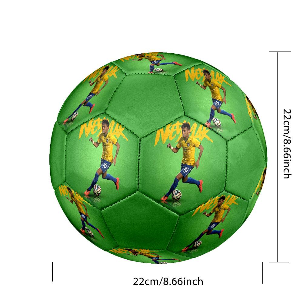 1PC Neymar Graceful Forward Size 5 Soccer Ball PrahaIndoor Soccer Ball Colorful All Ages Machine Stitched PVC Competition Ready Durable High-Bounce