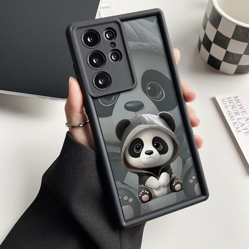 Silicone Panda Case For Samsung S25 Ultra A16 A15 A06 A05 A05s A55 A54 S24 FE S23 Plus S22 A53 A35 A34 A33 A25 A14 A13 Cover