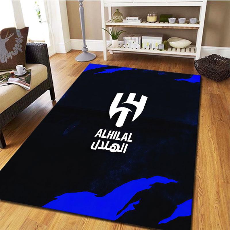 Tappeto Al-Hilal Saudi FC per Soggiorno Camera da Letto Casa Decorazione Divano, Tappetino Antiscivolo per Giochi Bambini