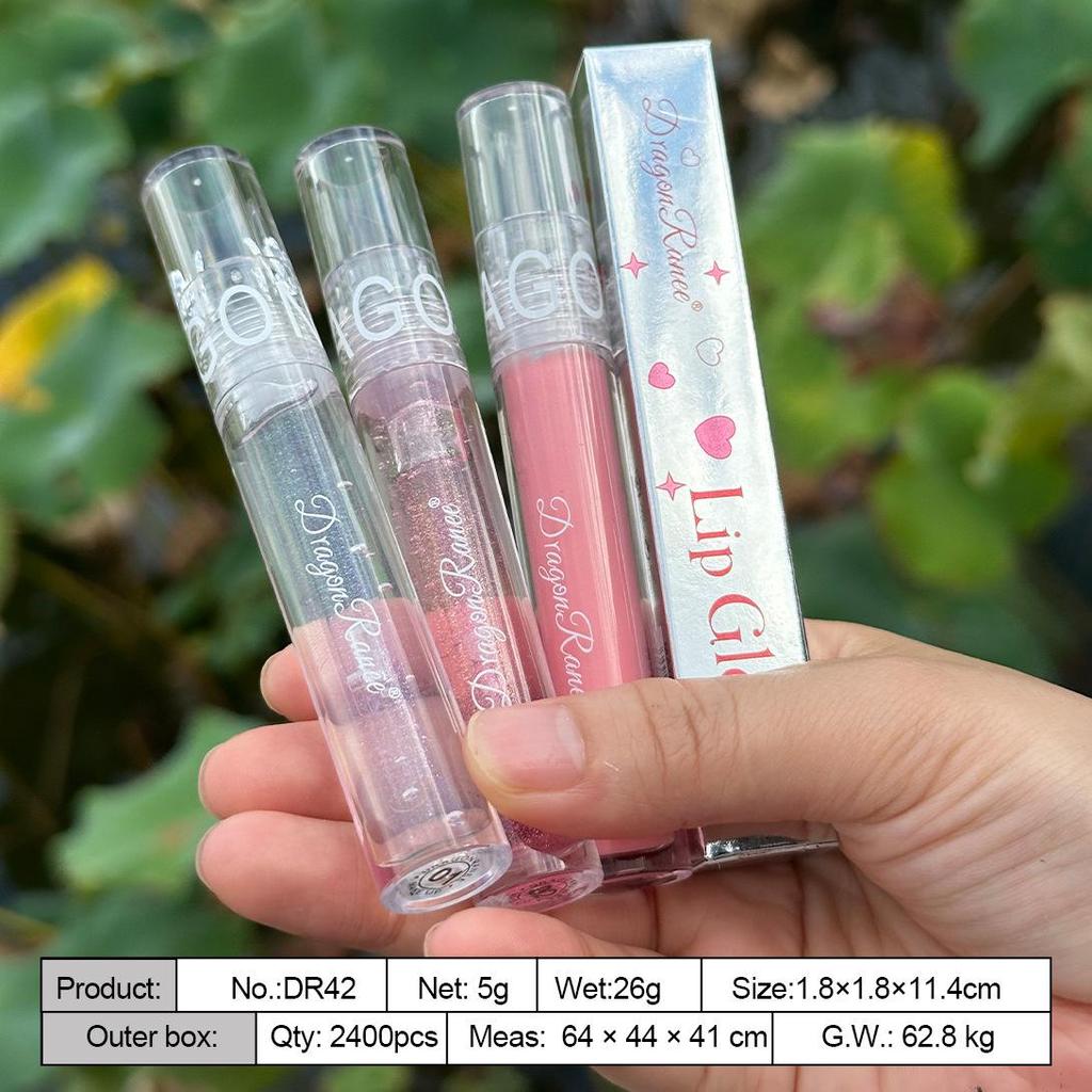 Dragonranee Water-Light Mirror Finish Clear Lip Gloss with Shimmer Pearl