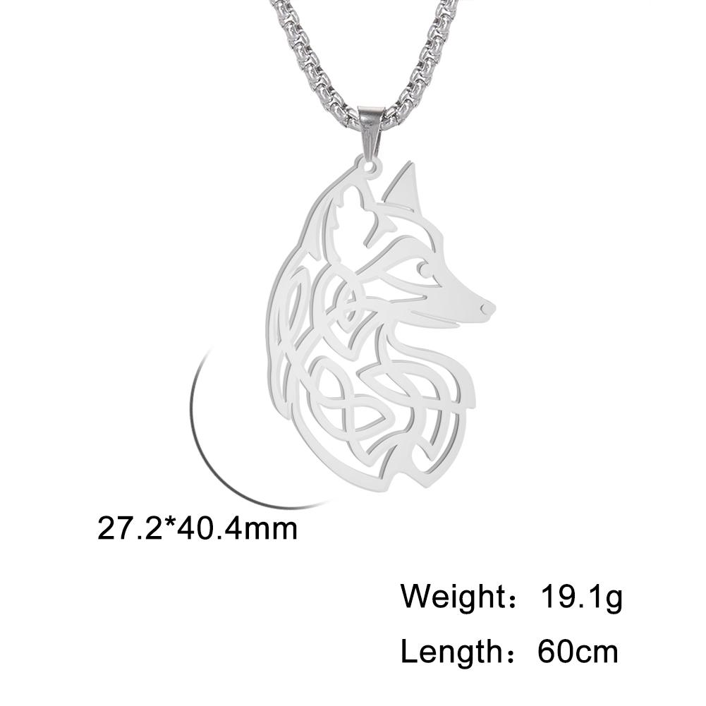 My shape Wolf Necklace for Men Women Stainless Steel Necklaces Men's chain Fashion Animal Male Necklace Punk Jewelry Boy Gifts