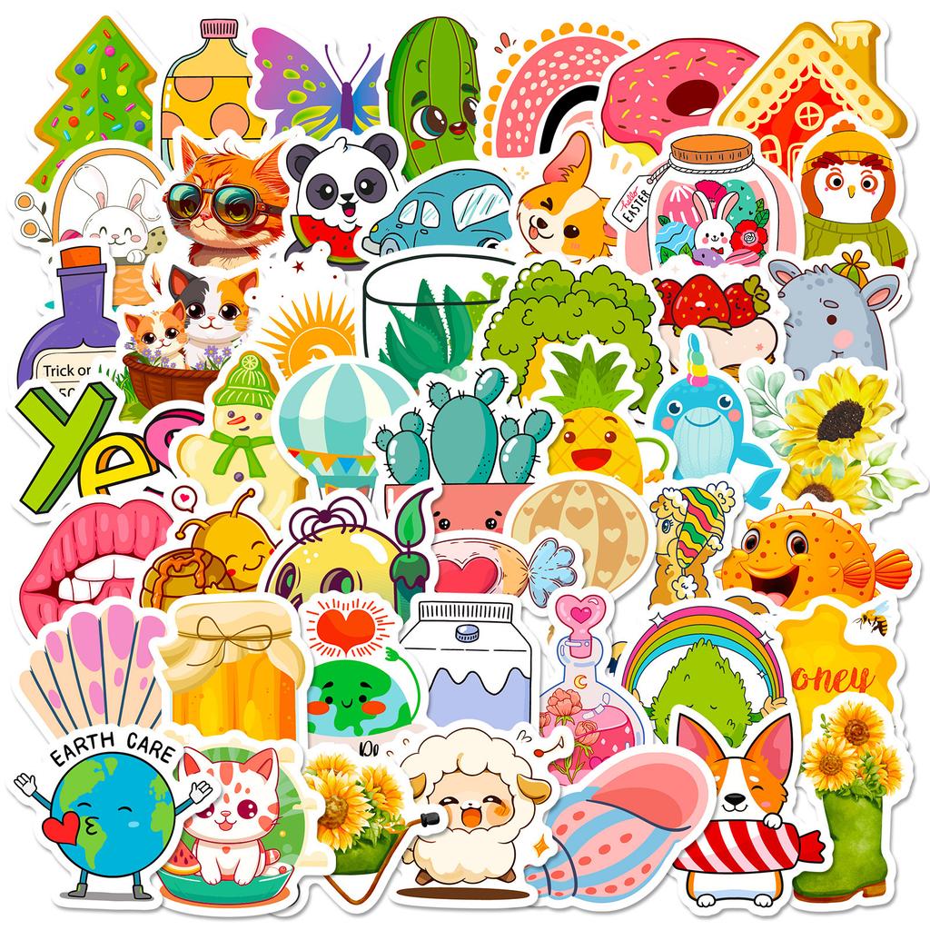 50 Stickers Personalized Creative Network Map Mix And Match Car Mobile Phone Water Cup Decorative Sticker Waterproof Hand Account Sticker
