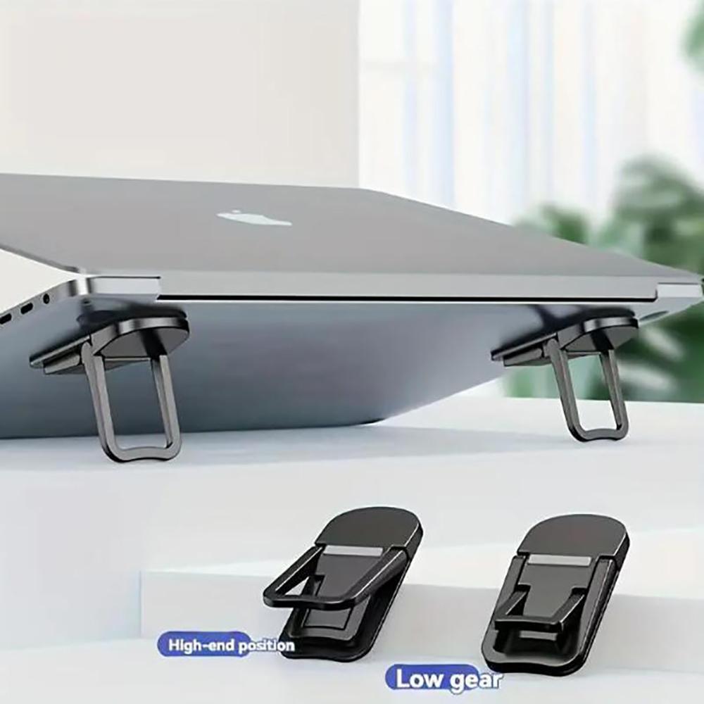 1Pcs Mini Foldable Laptop Stand Self-Adhesive Portable Keyboard Riser with 1 Adjustable Angles for MacBook Notebook Cooling