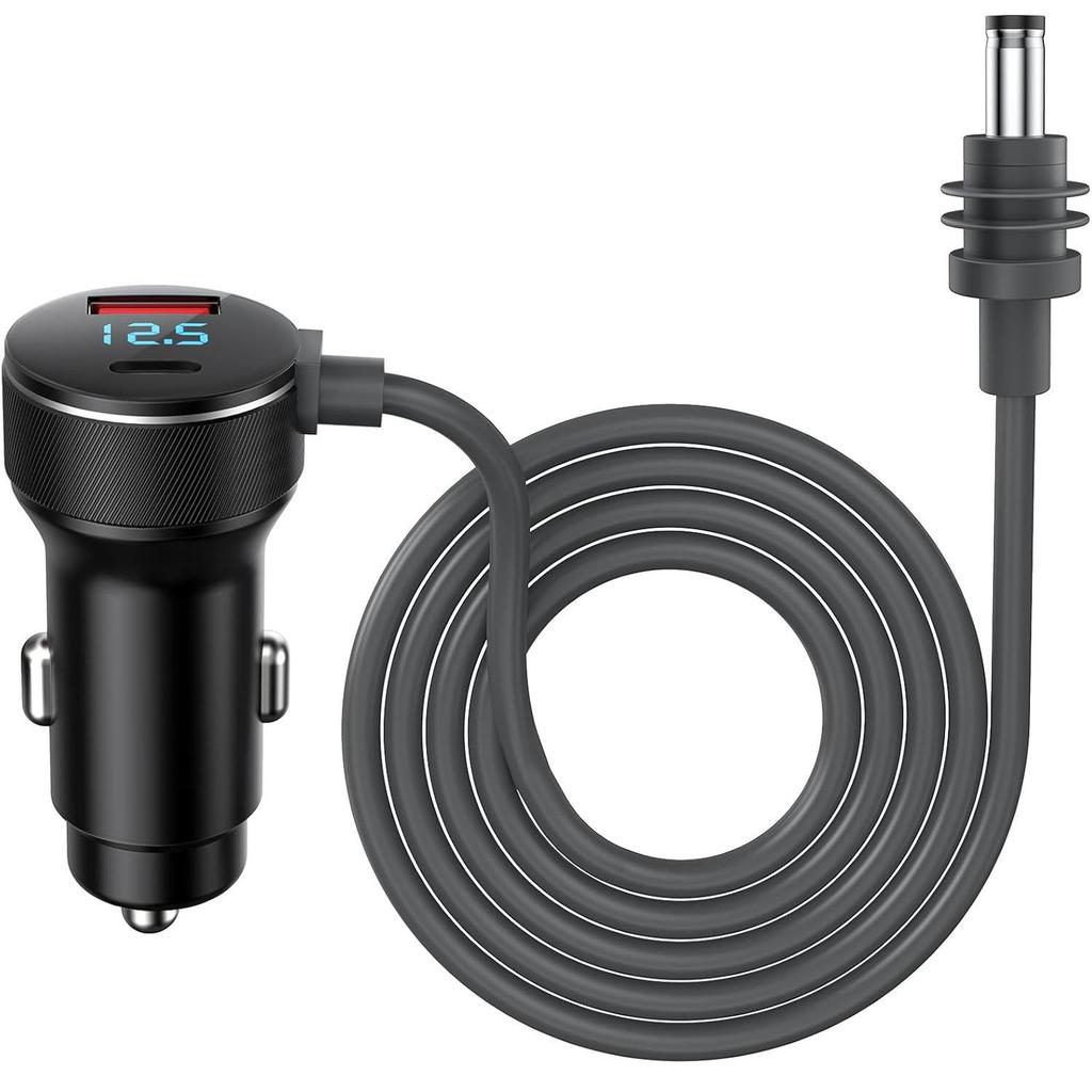 Cross-border Waterproof Car Charger: Three-in-One Cigarette Lighter Power Cord with Digital Display.
