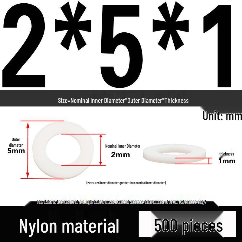 White Wear-Resistant Nylon Flat Washer Round Plastic Insulating Gasket M4-M20