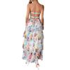 Lässiger Urlaubsstil, Neckholder-Kuchenkleid mit Druck, Langes Kleid, Damenkleid, Frühling und Sommer