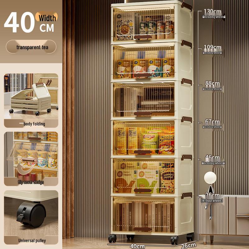 Multi-layer Plastic Storage Cabinet: Foldable Organizer for Clothes, Toys, and More