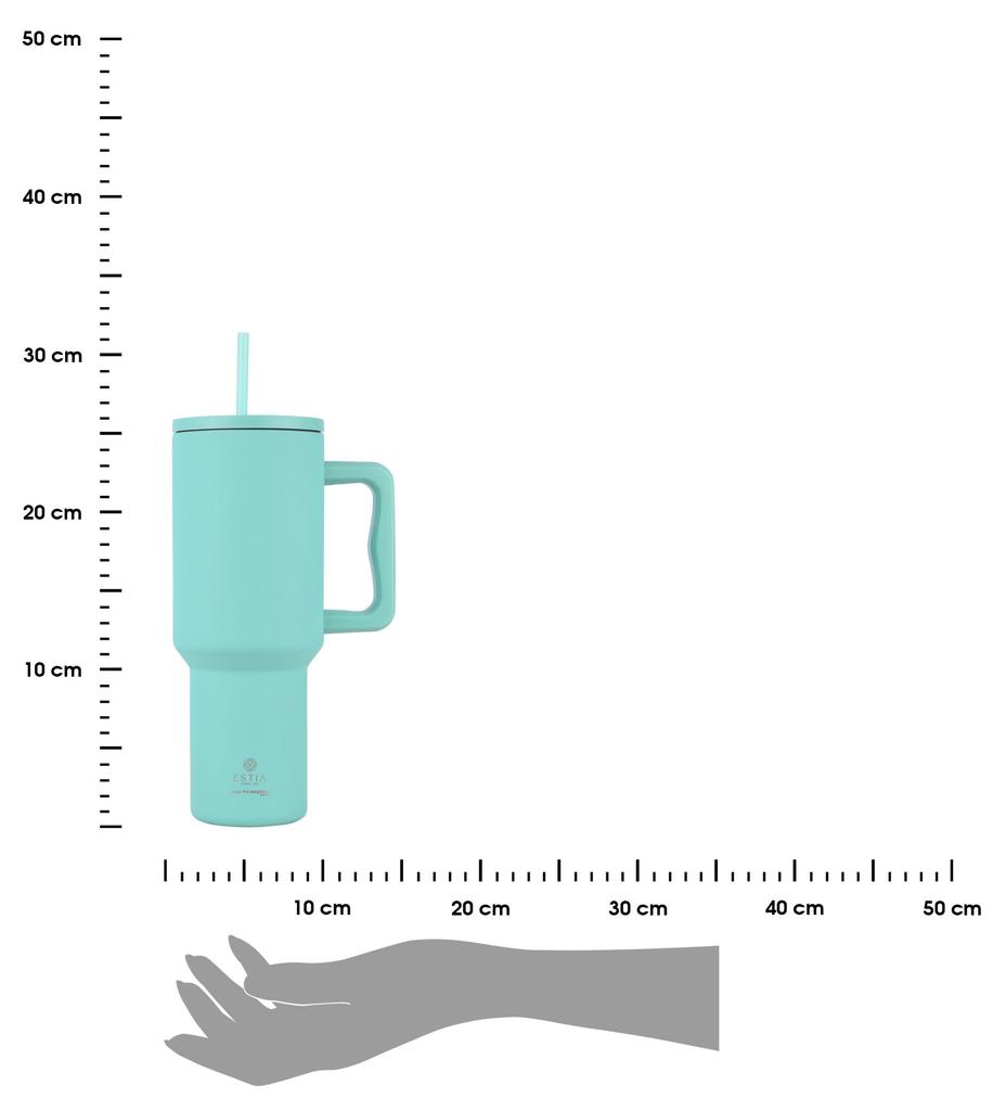 Miętowy Kubek Termiczny Ze Słomką 1200 Ml Bermuda Green