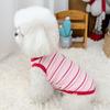 Cotton Ribbed Knit Dog Vest for Small Breeds Summer Sleeveless Striped Puppy Shirt Soft Breathable Pet Outfits