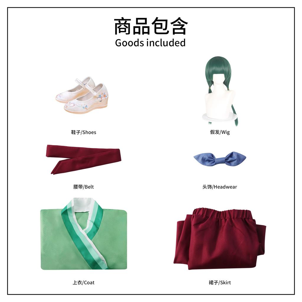 Medicine House Girl Whispering Cat Cos Taking Green Hanfu Kimono Medicine Girl Whispering Stage Playing Anime